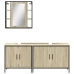 Set de muebles de baño 3 pzas madera contrachapada roble sonoma