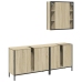 Set de muebles de baño 3 pzas madera contrachapada roble sonoma