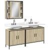 Set de muebles de baño 3 pzas madera contrachapada roble sonoma