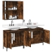 Set de muebles baño 3 pzas madera contrachapada roble ahumado