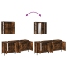 Set de muebles baño 3 pzas madera contrachapada roble ahumado