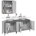 Set de muebles de baño 3 pzas madera contrachapada gris sonoma