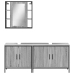 Set de muebles de baño 3 pzas madera contrachapada gris sonoma