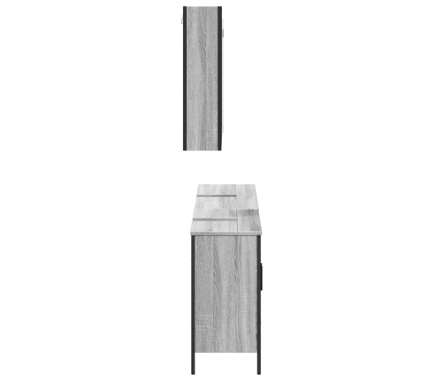 Set de muebles de baño 3 pzas madera contrachapada gris sonoma