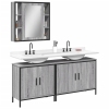 Set de muebles de baño 3 pzas madera contrachapada gris sonoma