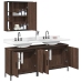 Set de muebles de baño 3 pzas madera contrachapada roble marrón