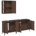 Set de muebles de baño 3 pzas madera contrachapada roble marrón