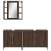 Set de muebles de baño 3 pzas madera contrachapada roble marrón