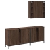 Set de muebles de baño 3 pzas madera contrachapada roble marrón