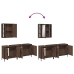 Set de muebles de baño 3 pzas madera contrachapada roble marrón