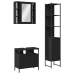 Set de muebles de baño 3 piezas madera contrachapada negro