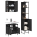 Set de muebles de baño 3 piezas madera contrachapada negro