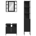 Set de muebles de baño 3 piezas madera contrachapada negro