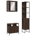 Set de muebles de baño 3 pzas madera contrachapada roble marrón