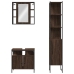 Set de muebles de baño 3 pzas madera contrachapada roble marrón