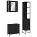 Set de muebles de baño 3 piezas madera contrachapada negro