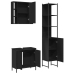 Set de muebles de baño 3 piezas madera contrachapada negro