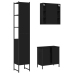 Set de muebles de baño 3 piezas madera contrachapada negro