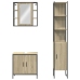 Set de muebles de baño 3 pzas madera contrachapada roble sonoma