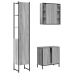 Set de muebles de baño 3 pzas madera contrachapada gris sonoma