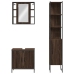 Set de muebles de baño 3 pzas madera contrachapada roble marrón