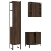 Set de muebles de baño 3 pzas madera contrachapada roble marrón