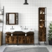 Set de muebles de baño 4 piezas madera contrachapada roble humo