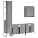 Set de armario de baño 4 pzas madera contrachapada gris sonoma