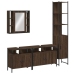 Set de muebles de baño 4 pzas madera contrachapada marrón roble