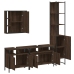 Set de muebles de baño 4 pzas madera contrachapada marrón roble