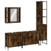 Set de muebles de baño 4 piezas madera contrachapada roble humo