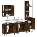 Set de muebles de baño 4 piezas madera contrachapada roble humo
