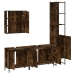 Set de muebles de baño 4 piezas madera contrachapada roble humo