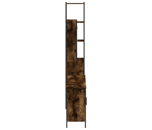 Set de muebles de baño 4 piezas madera contrachapada roble humo