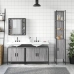 Set de armario de baño 4 pzas madera contrachapada gris sonoma