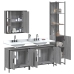 Set de armario de baño 4 pzas madera contrachapada gris sonoma