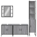 Set de armario de baño 4 pzas madera contrachapada gris sonoma