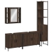 Set de muebles de baño 4 pzas madera contrachapada marrón roble