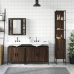 Set de muebles de baño 4 pzas madera contrachapada marrón roble