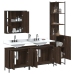 Set de muebles de baño 4 pzas madera contrachapada marrón roble