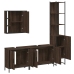 Set de muebles de baño 4 pzas madera contrachapada marrón roble