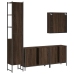 Set de muebles de baño 4 pzas madera contrachapada marrón roble