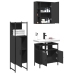 Set de muebles de baño 3 piezas madera contrachapada negro