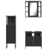 Set de muebles de baño 3 piezas madera contrachapada negro