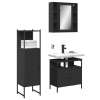 Set de muebles de baño 3 piezas madera contrachapada negro