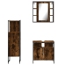 Set de muebles baño 3 pzas madera contrachapada roble ahumado