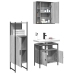 Set de muebles de baño 3 pzas madera contrachapada gris sonoma