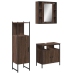 Set de muebles de baño 3 pzas madera contrachapada roble marrón