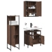 Set de muebles de baño 3 pzas madera contrachapada roble marrón