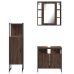 Set de muebles de baño 3 pzas madera contrachapada roble marrón